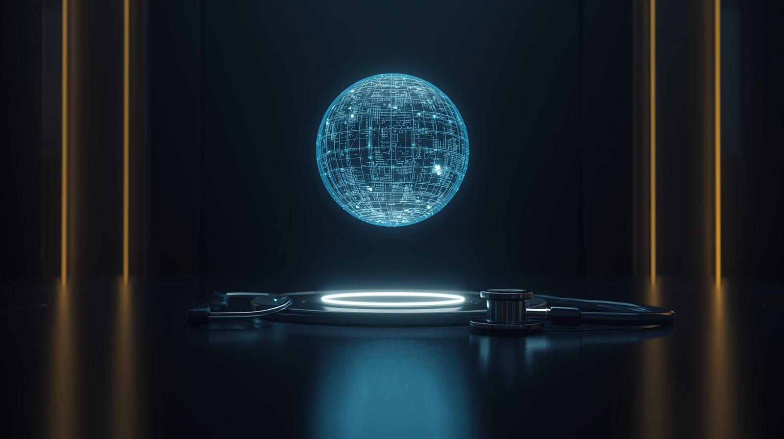 Interface ilustrando o Copiloto Clínico: IA absorvendo burocracia para restaurar o tempo de contato visual
