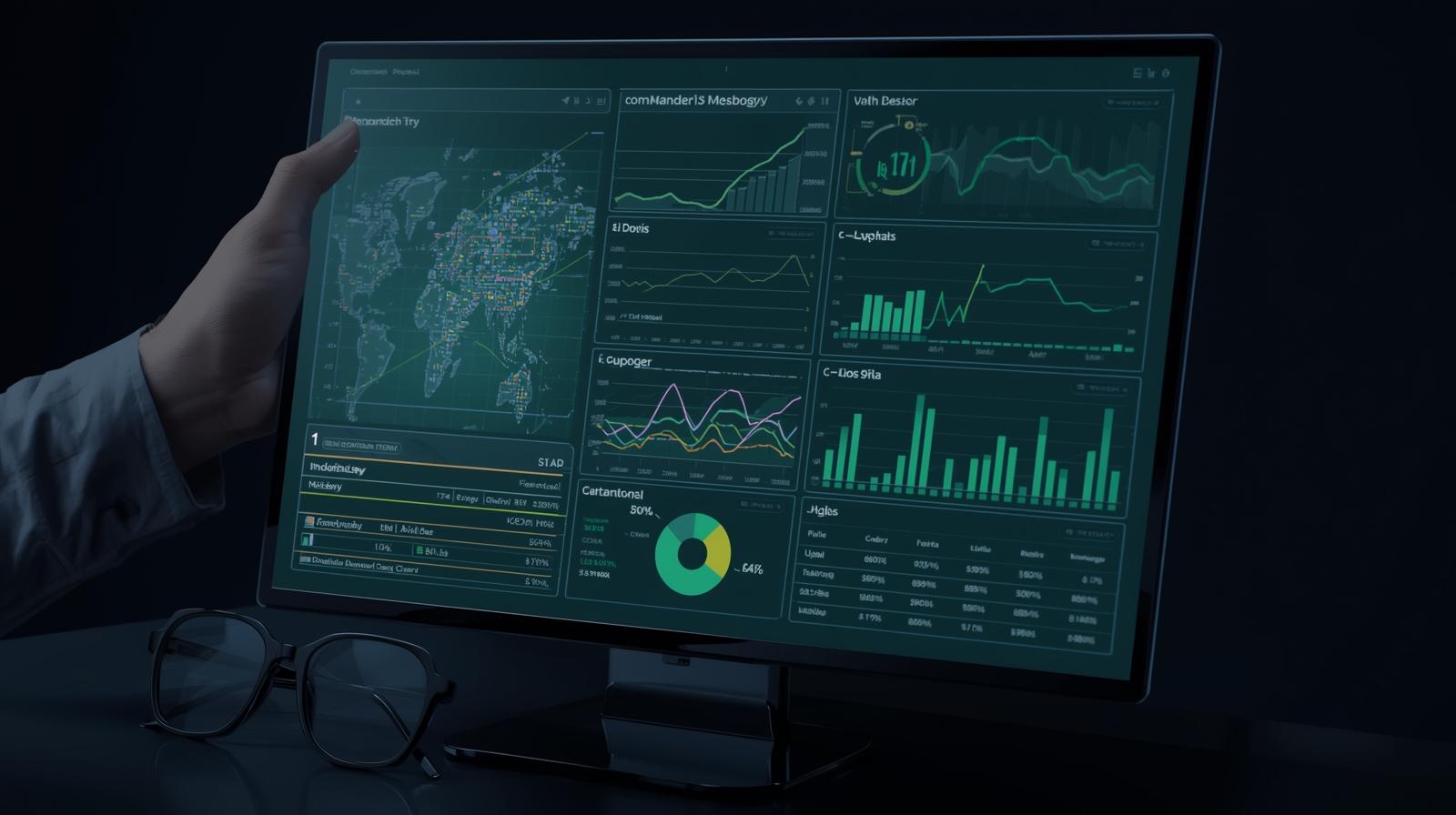 Dashboard executivo auditando a relação direta entre dados clínicos interoperáveis e mitigação de risco